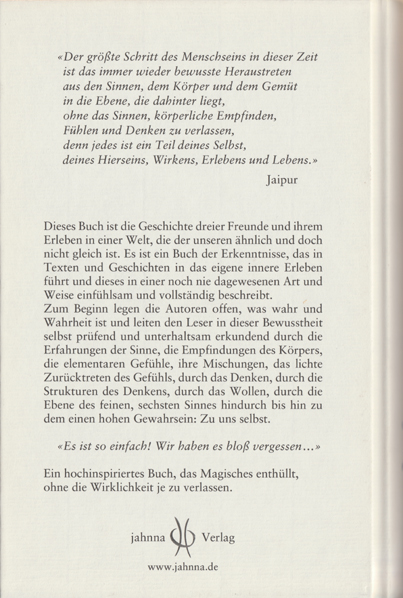 jahnna – das Buch der Menschen, Buchrücken